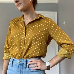 Ann Taylor Retro Polka Dot Blouse